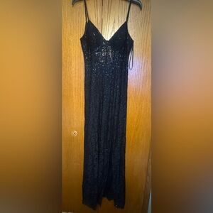 B. Smart Black Dress with Sequin Accents